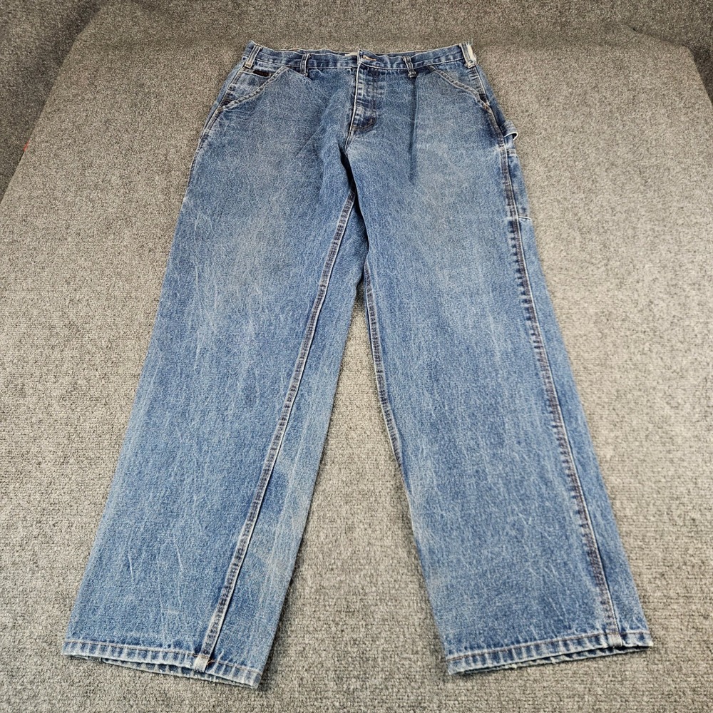 Rasco FR Mens Blue Flame Resistant Carpenter Work Jeans NFPA 2112 34x31.5‎